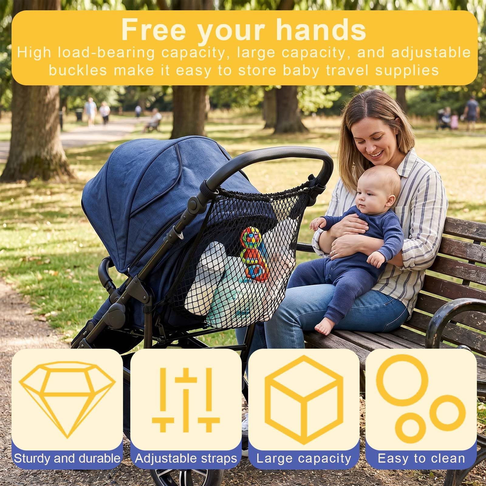 Borsa organizer per passeggino, Rete portaoggetti per passeggino, Borsa a rete per passeggino, Borsa a rete per passeggini, Borsa in Rete per Passeggini, adatti per passeggini, carrozzine per bambini