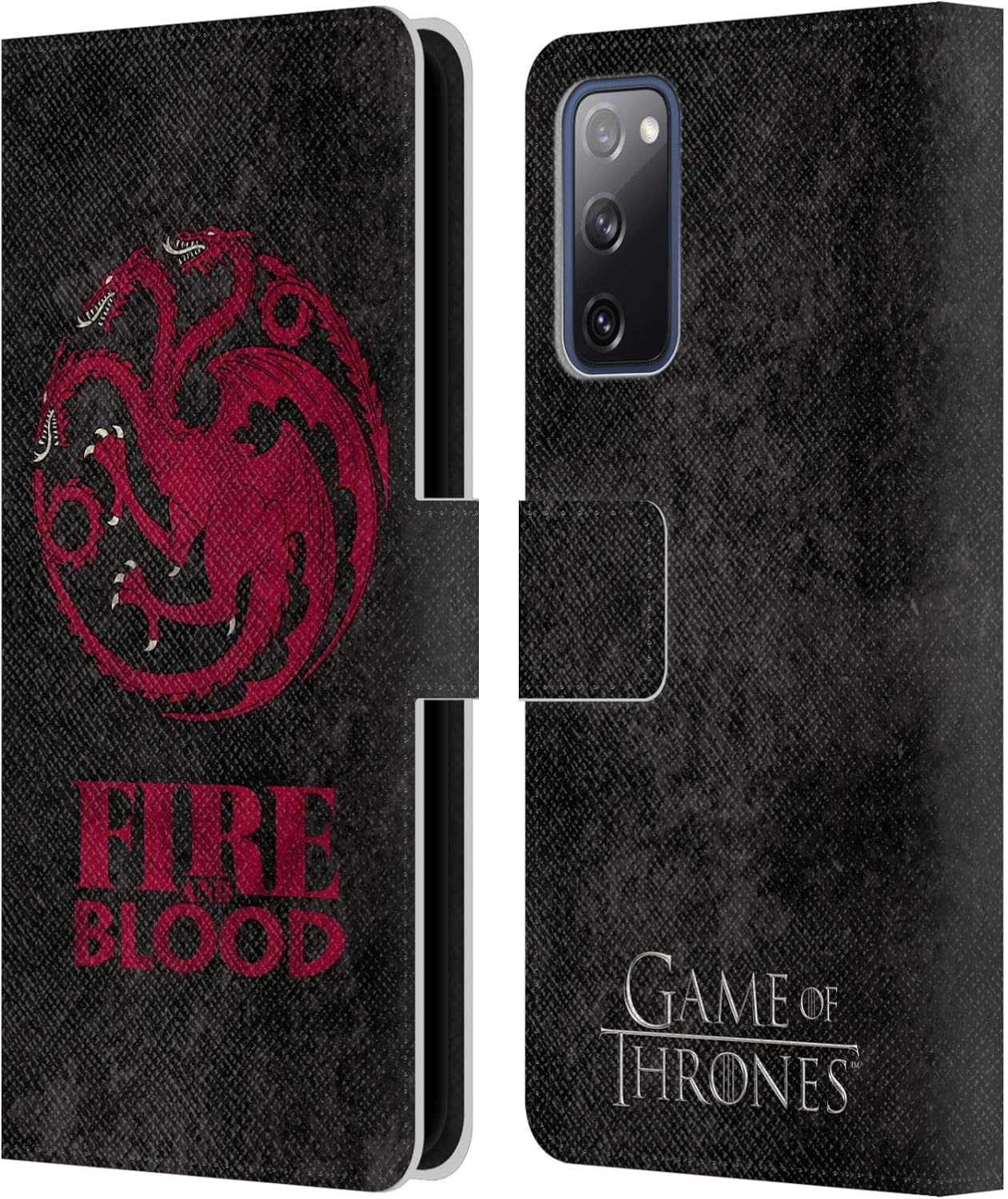 Head Case Designs Officially Licensed HBO Game of Thrones Targaryen Dark Distressed Look Sigils Leather Wallet Case Compatible with Samsung Galaxy S20 FE / 5G
