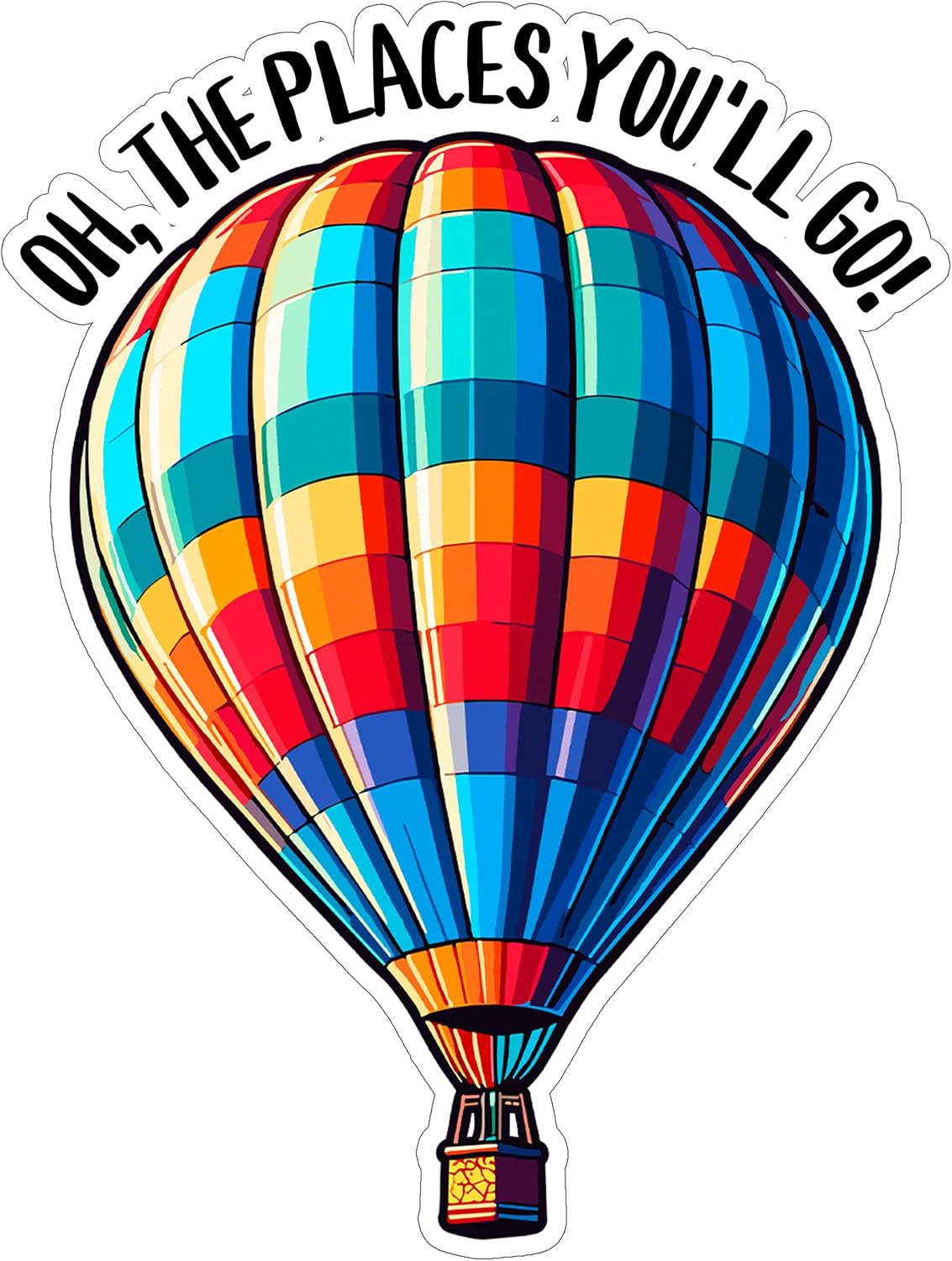 Oh The Places You'll Go Waterproof Vinyl Sticker 4 Inch Decal
