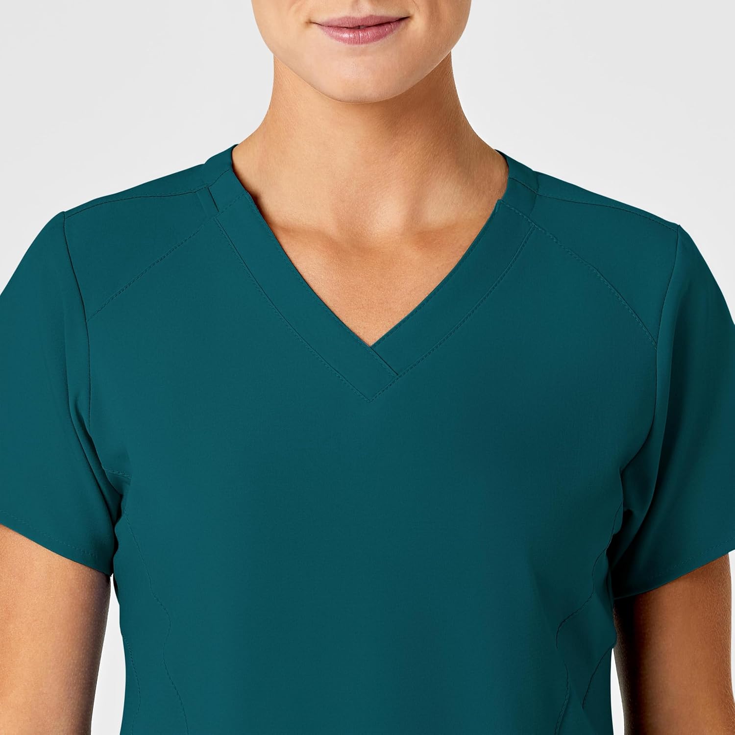 WonderWink W123 Women’s Stylized V-Neck Scrub Top — Caribbean, X-Large - Image 5