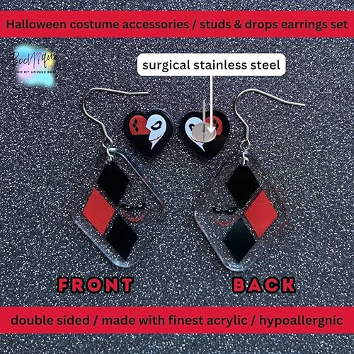 Miniatura 2 de Aretes divertidos para mujeres y niñas, accesorios de disfraz de Halloween, mercancía divertida para mujeres y niñas, regalos de fiesta temática,