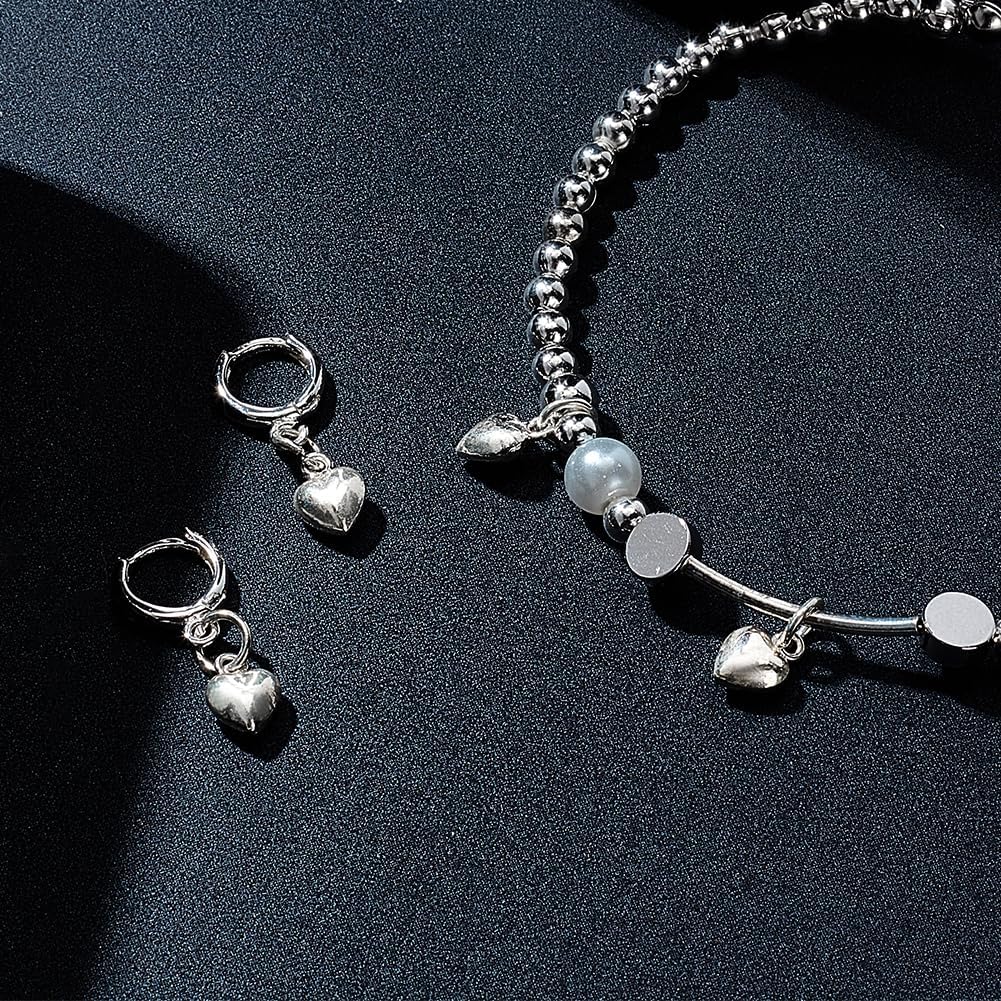 PH PandaHall 4Pcs 925 Sterling Silver Heart Charms Mini Puffed Heart Charms Sliver 3D Hearts Pendants Love Necklace Charm for Neckalces Bracelets Jewelry Valentine's Day, 8mm - Image 2