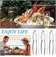 Vista 5 de Zhehao Juego de galletas y púas de langosta para fiestas de mariscos, suministros para cenas, herramienta de patas de cangrejo de acero inoxidable