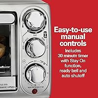 Vista 4 de Hamilton Beach 4-Slice Toaster Oven with 5 Cooking Modes (Bake, Broil, Keep Warm Toast & Bagel) with Stay On & Auto Shutoff, 2 Rack Positions, 1100