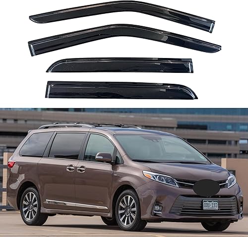 Miniatura 62 de KPY Moldura deflectora de viento con protección contra la lluvia compatible con Mazda 6 Sedan 2004-2013, 4 unidades, para ventana lateral