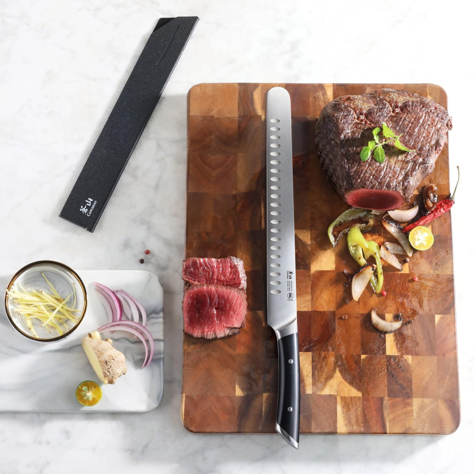 Cangshan HELENA Series 11-Inch Slicing/Carving Knife, Forged German Steel, Black, 502360 — Amazon image 4