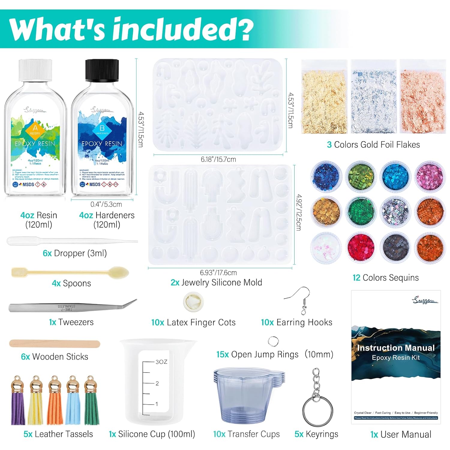 8OZ Epoxy Resin Jewelry Making Kit - No Yellowing, No Bubbles, Easy Mix 1:1, Crystal Clear Resin Kit with Silicone Mold & Resin Supplies for DIY Craft Jewelry - Image 7