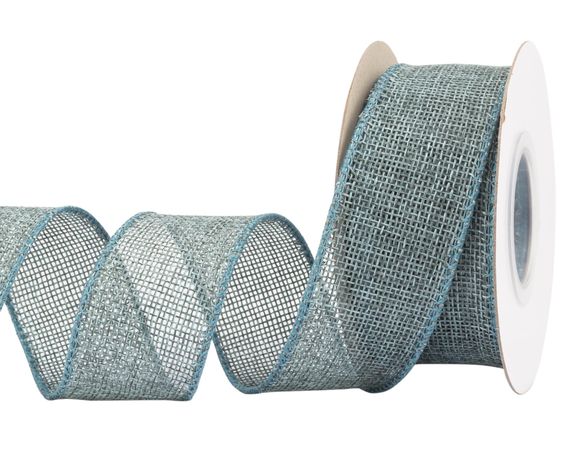 Joycrosso Burlap Wired Edge Ribbon 38mm x 9 Meters, Teal, Ideal for Crafting, Gift Wrapping, Wreath, Christmas Tree, and Rustic Wedding Decorations