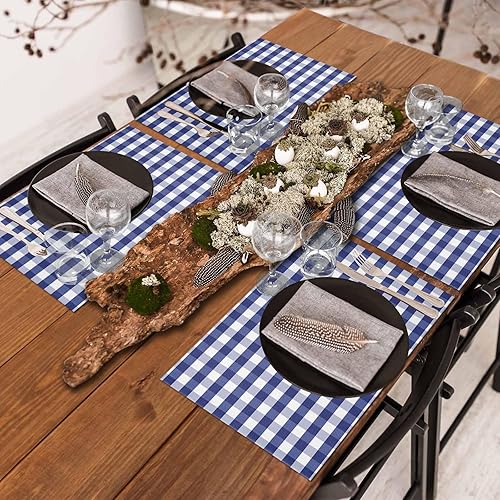 Vista 553 de Juego de 6 manteles individuales rojos para el día de San Valentín, diseño de corazón de San Valentín, resistentes al calor, lavables, manteles