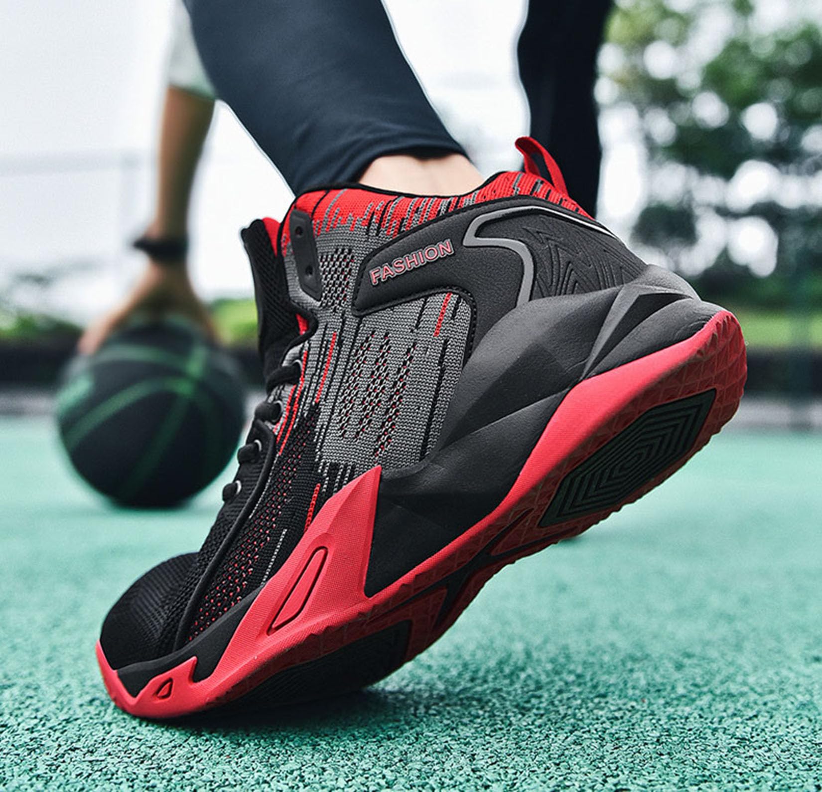 Buty do koszykówki męskie buty do koszykówki latające tkane oddychające lekkie buty sportowe buty treningowe (44 EU, Q3)