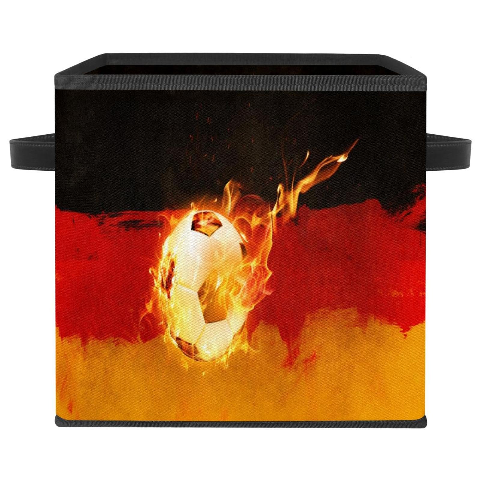 Bac de rangement football flammé pour placard et chambre à coucher