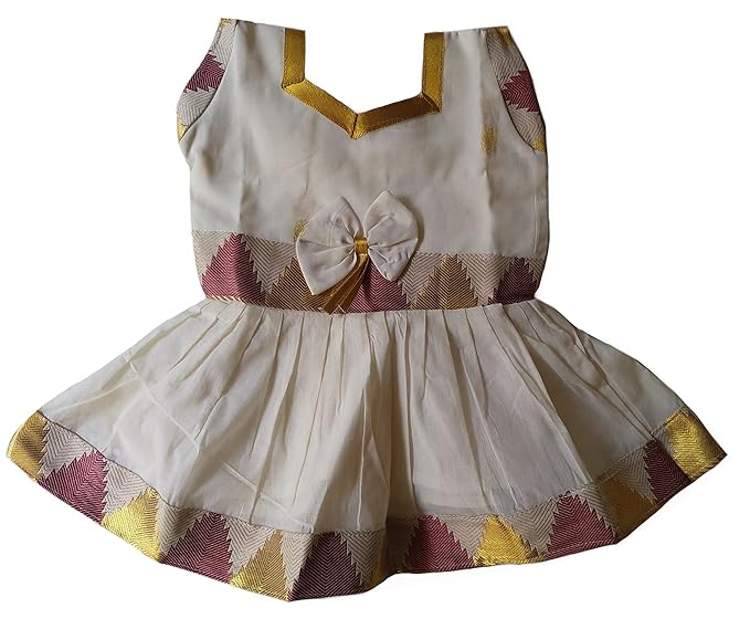 KAASS COLLECTION Baby Girls Knee Length Dress Cotton Color Border Frock