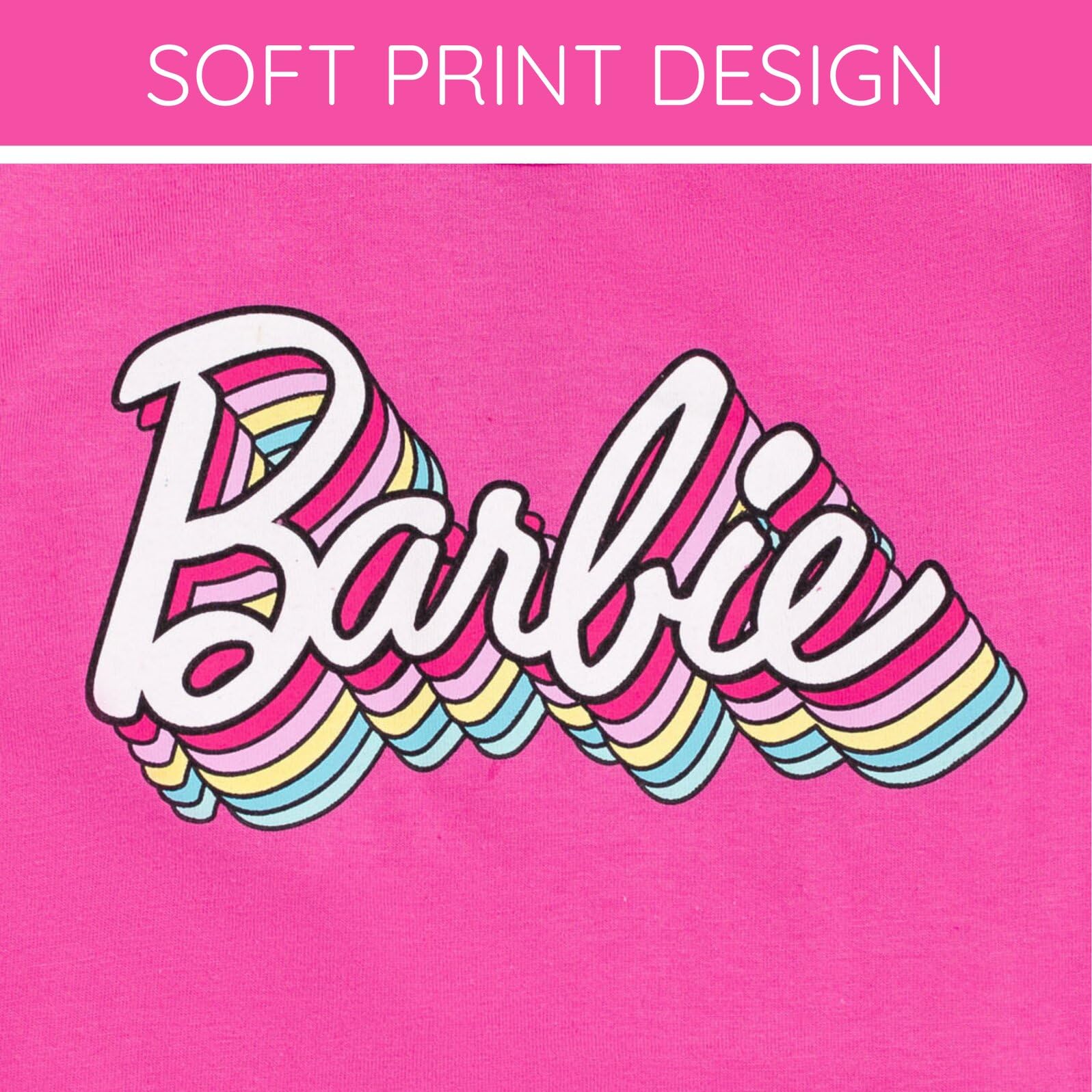 Barbie Mädchen 2er-Pack Adaptive T-Shirts, sensorisch freundlich, für kleine Kinder (Größen 4-7-8)