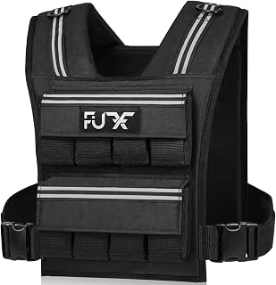 FUFF Adjustable Weighted Vest for Men & Women: 20/30/40 LB Removable Iron Weights for Running, Rucking, Strength Training & Workouts