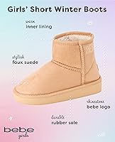 Vista 2 de bebe Botas de invierno para niñas, botines de piel de oveja sintética, botas cortas con plataforma para niñas, botas de moda mullidas (11-4)