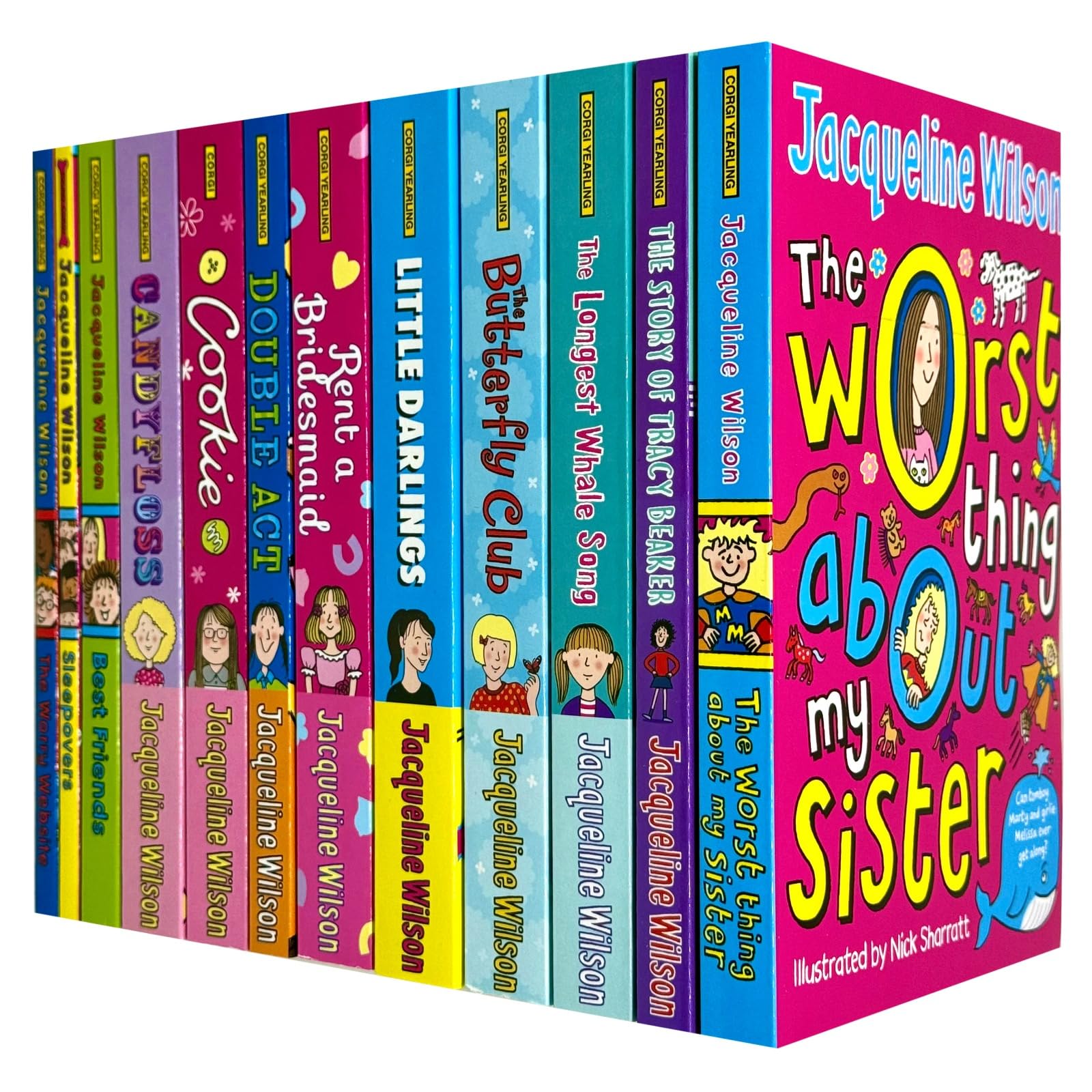 Jacqueline Wilson 12 Books Collection Set – The Worst Thing About My Sister, Tracy Beaker, Little Darlings, Candyfloss & More