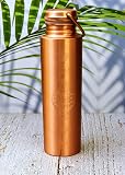 Bottiglia di rame 7 Chakra 100% rame puro e borsa da trasporto/bottiglia d'acqua/1000ml/meditazione/palestra/yoga dall'India( Matt finishing) - 4