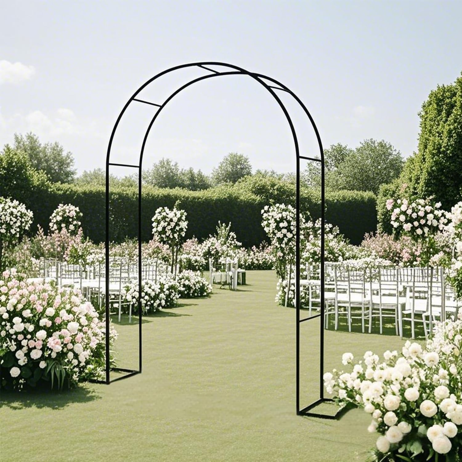Arche de jardin design noir mat décoration haut de gamme