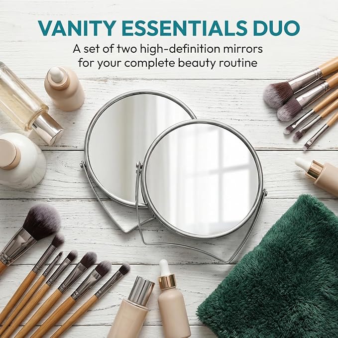 Espejo de Maquillaje DEAYOU 2 Unidades, 1X y 3X Aumento, 360° miniatura 9