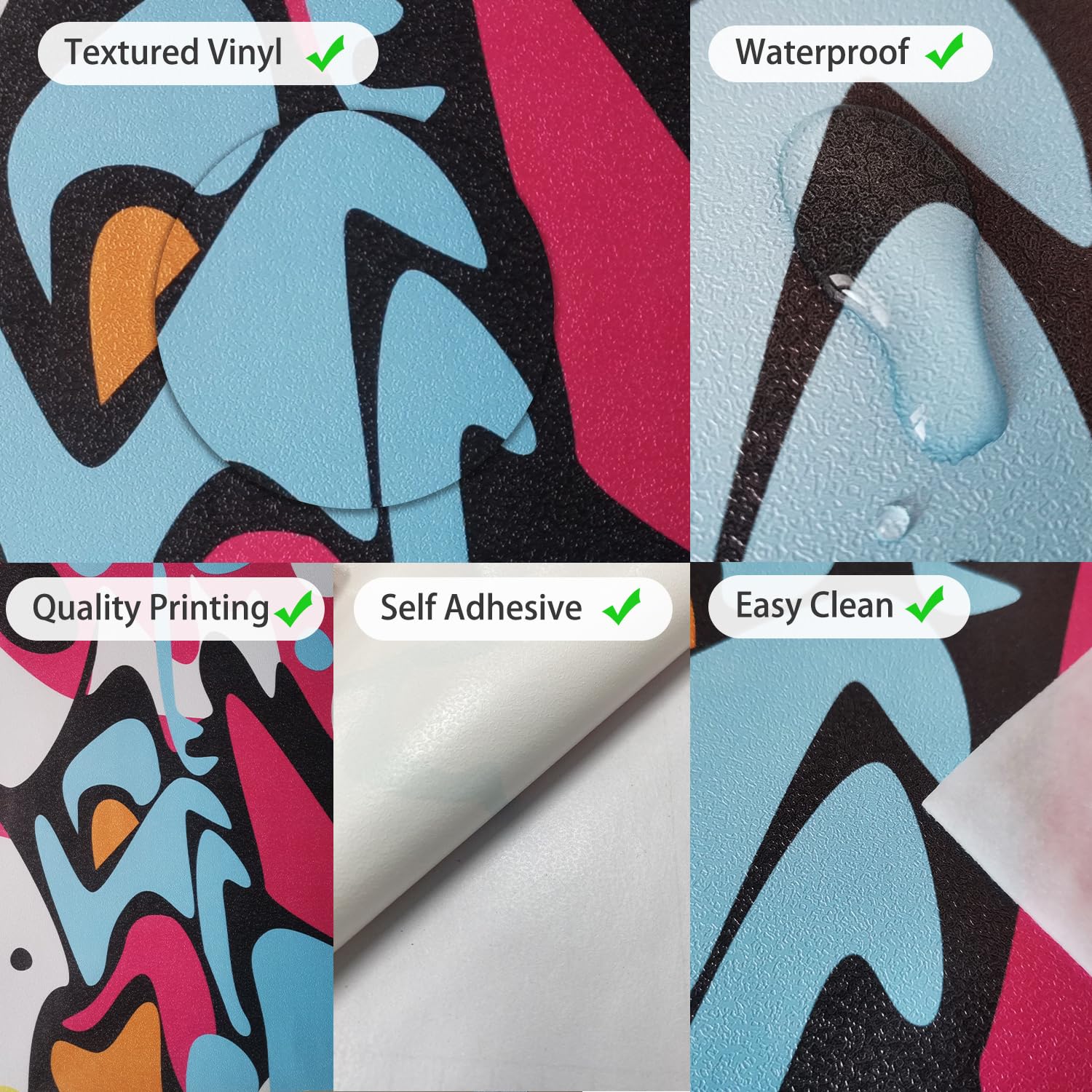 Alwayspon 56 x 163 cm Graffiti Art vinile adesivo frigo Wrap Peel and Stick Frigo Stickers Covers Skins, rimovibile Frigorifero Murale Decalcomania per cucina Home Decor