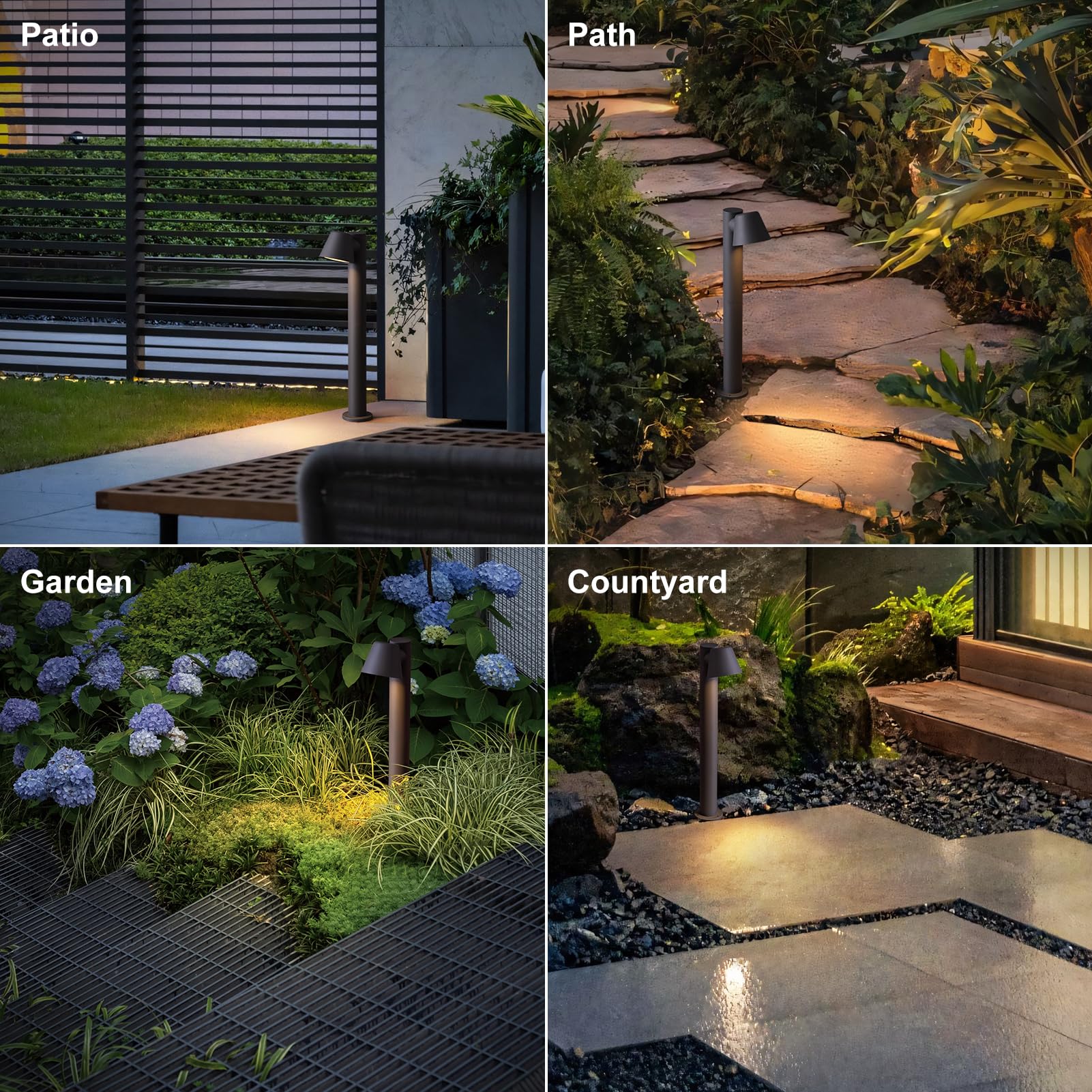 DAWALIGHT Lampada GU10 Esterno 5W LED Lampioni da Giardino Esterno Moderno IP44 Impermeabile per Sentiero Cortile Terrazzo Paesaggio, Alluminio, Antracite