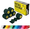 SPORTTAPE 6 Rolls Football Sock Tape, 5cm x 4.5m, Dark Green - Self-Adhesive Cohesive Bandage, Compression Wrap & Sports Stretch Tape for Ankles, Joints, Socks, Vet, Pet Wrap for Dogs and Horses
