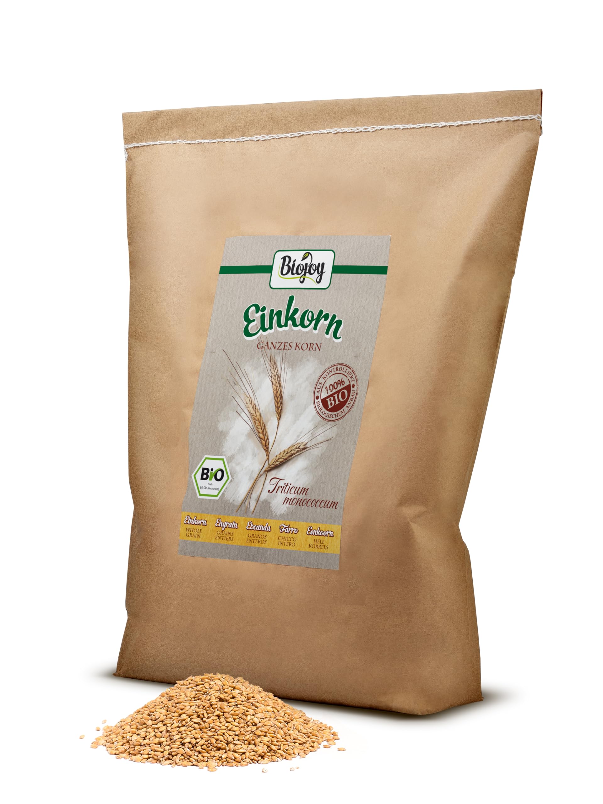 Biojoy BIO-Einkorn ganzes Korn (5 kg), Triticum monococcum
