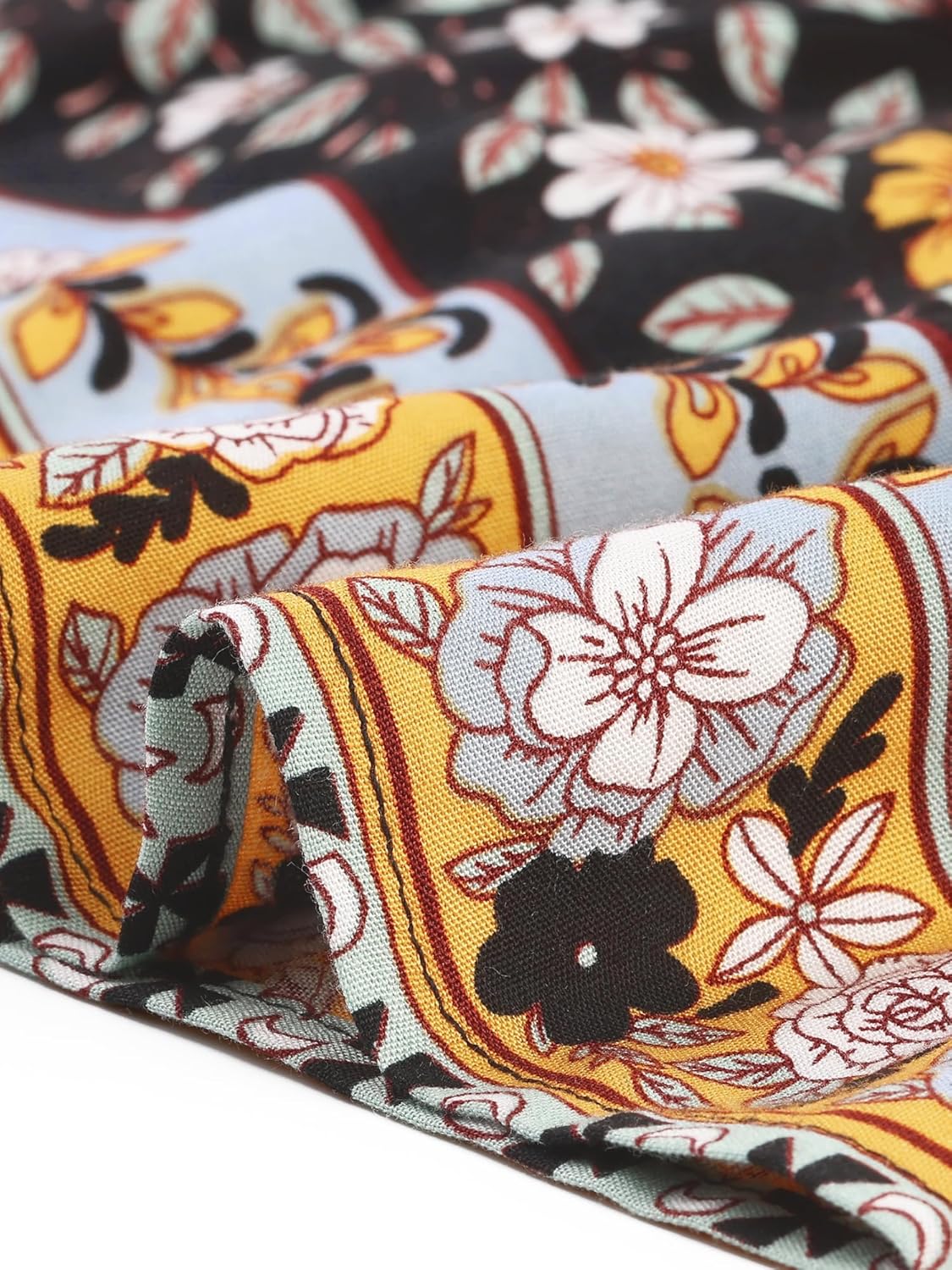 Agnes Orinda Plus Size Boho Tops for Women Floral Print V Neck Short Sleeve Summer Shirts Peplum Loose Blouses - Image 5