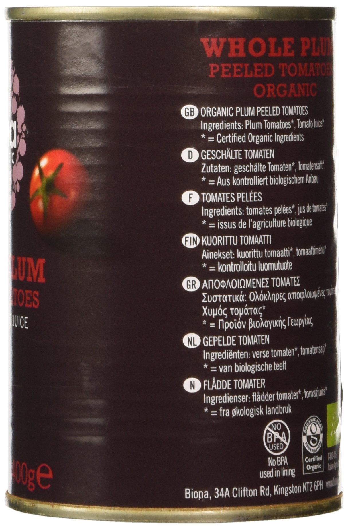 Tomaten aus biologischem Anbau, 400 g, 6 Stück