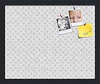 Vista 304 de PinPix Tablero de anuncios de corcho de 20 x 14 pulgadas. Este tablero decorativo enmarcado viene con diseño de círculos B W y un marco negro