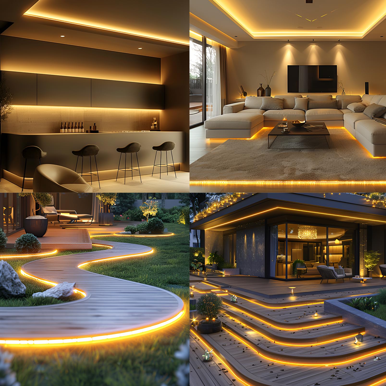 KSIBNW Striscia LED Neon 10M, 220V Luci Camera da Letto Esterno Flessibile Impermeabile IP65 Interni Bagliore a 320° Luce con Alimentatore 120 led/m Nastri LED per Decorazione,Bianco Naturale