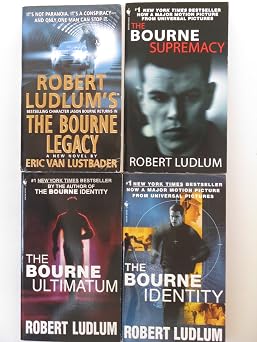 Robert Ludlum 4 Book Set - Bourne Series - The Bourne Legacy, The Bourne Supremacy, The Bourne Ultimatum, The Bourne Identity