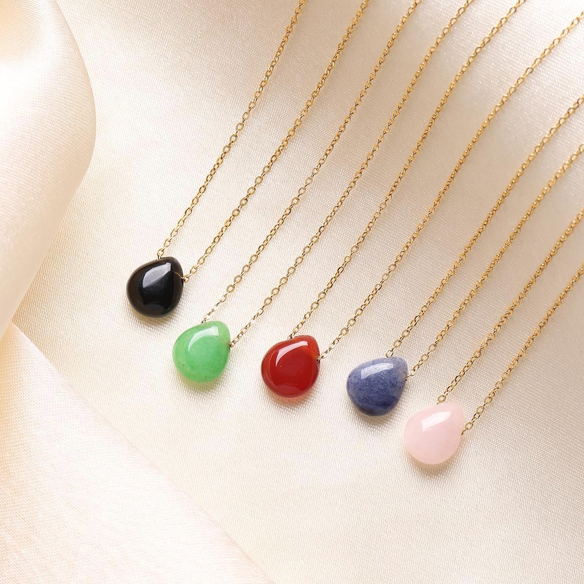 Joxevyia Carnelian Necklace Red Carnelian Raw Stone Healing Crystals Necklace Tear Drop Gemstone Pendant Necklace for Women Anniversary Birthday Valentines for Her - Image 6