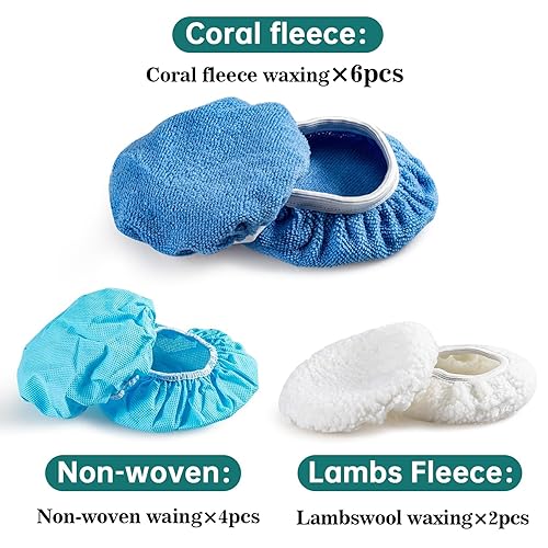 Miniatura 3 de Sukh 12 almohadillas de pulido de automóvil, almohadillas de pulido para automóvil, almohadillas de pulido de microfibra de 5 a 6 pulgadas,