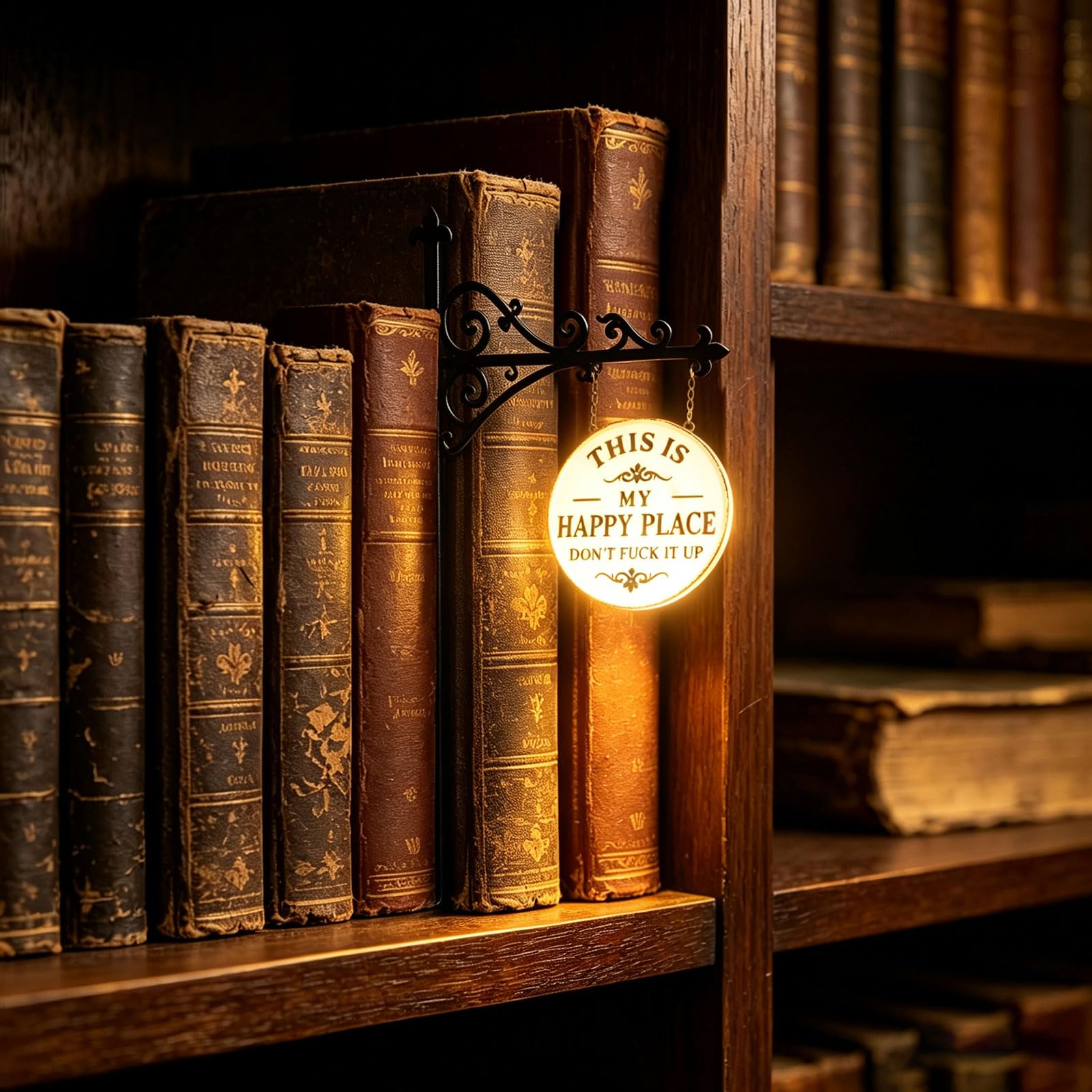 Halloween Library Lantern Mini Bookshelf Lamp, Halloween Decorative Bookshelf Lighting, Vintage Table Desk Bookcase Lamps, Little Reading Book LED Nightlight for Bedroom, Library (# E)