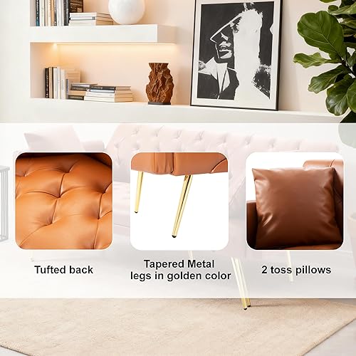 Miniatura 130 de Sofá cama moderno de terciopelo de 72 pulgadas, sofá cama plegable convertible con 3 respaldos ajustables, asiento reclinable copetudo con patas