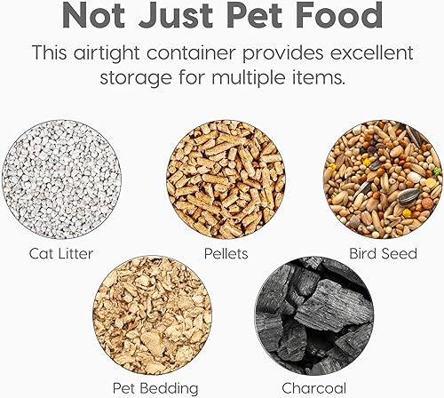 Vista 33 de IRIS USA - Recipiente hermético de 25 libras/33 cuartos de galón. IRIS USA WeatherPro - Contenedor hermético para alimentos para mascotas, con Negro
