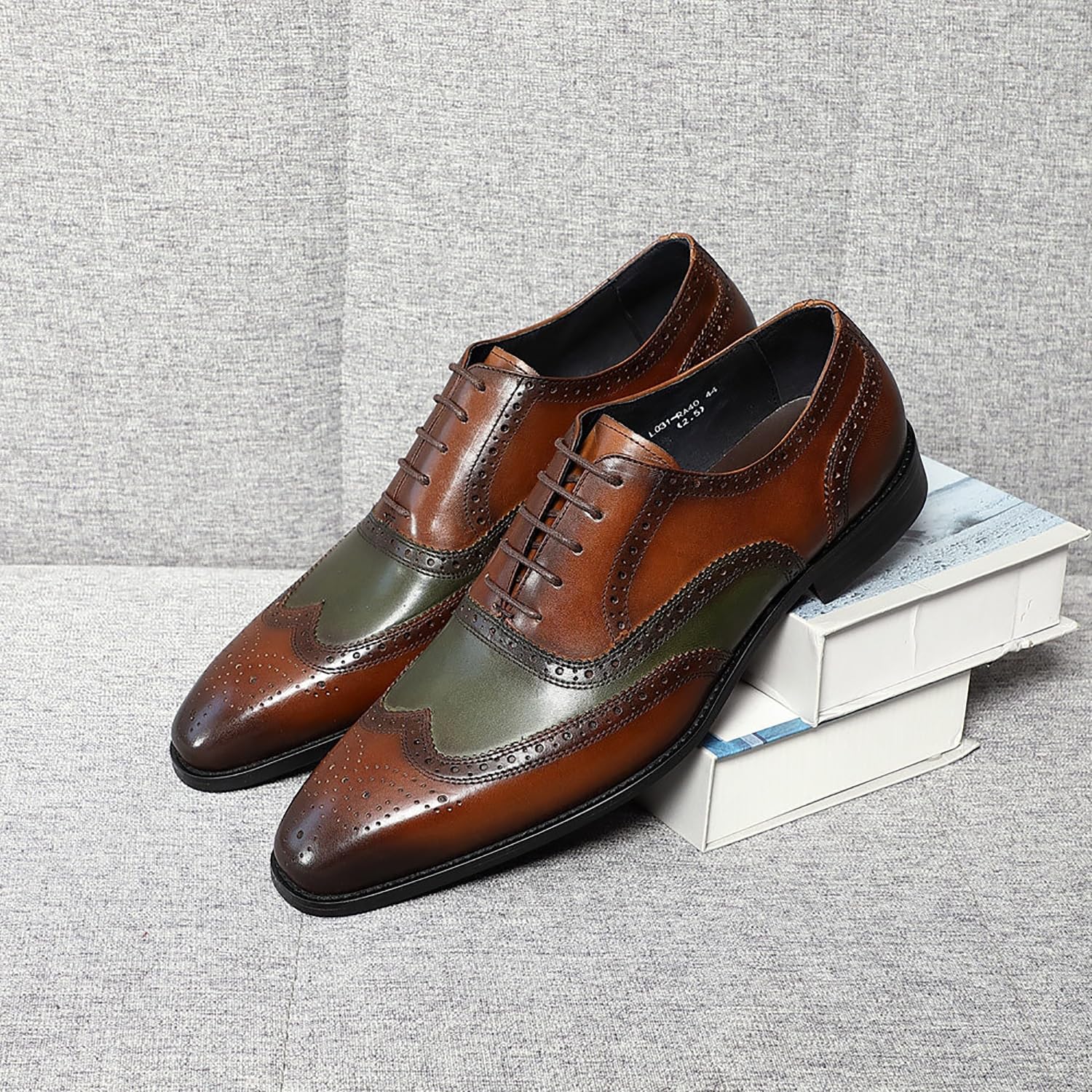 Męskie skórzane buty typu oksford z brogsami Wingtip, ręcznie robione, eleganckie buty z podszewką ze świńskiej skóry, na wesele, biznes i formalne okazje