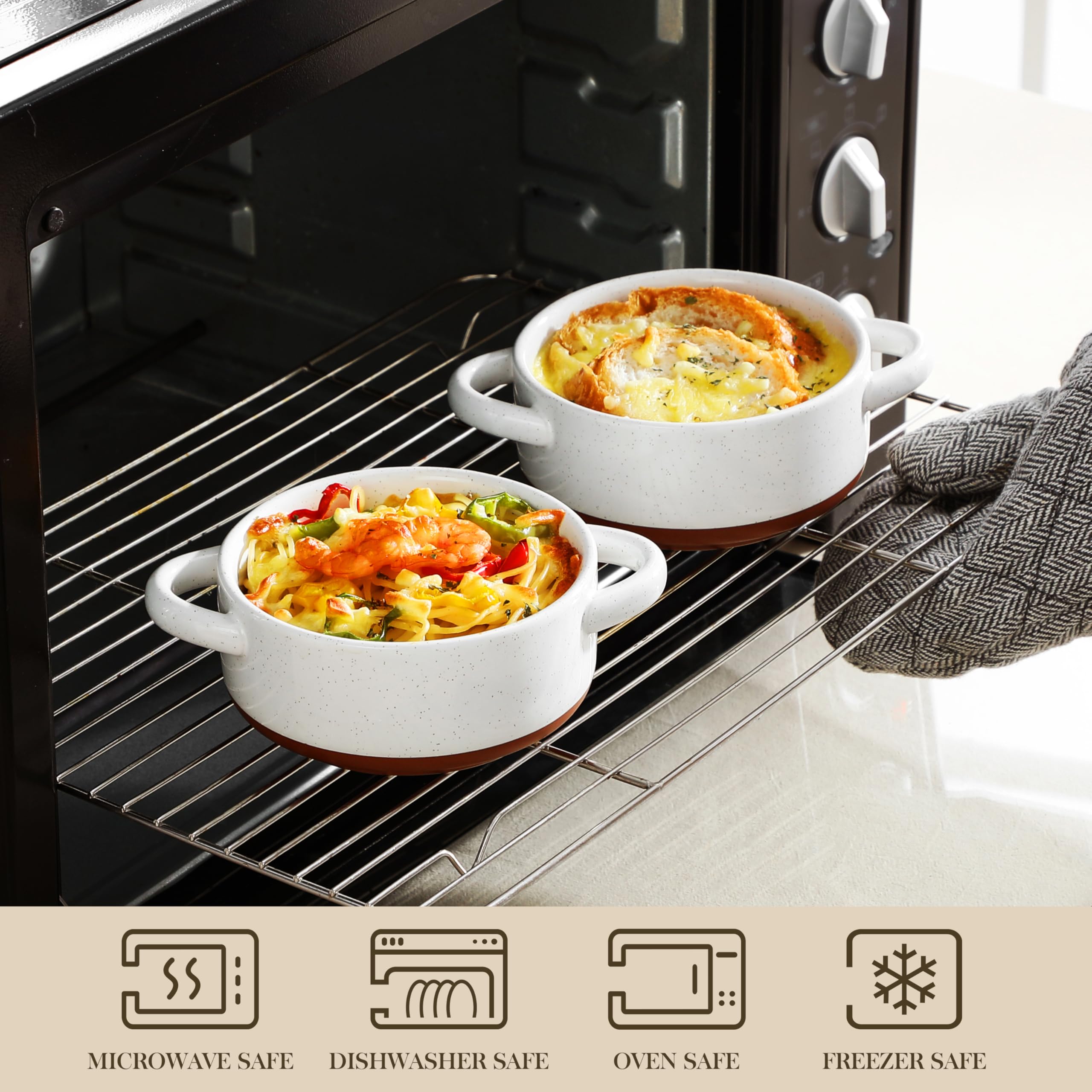 MALACASA Seria TARA Mini Cocotte Set, biały