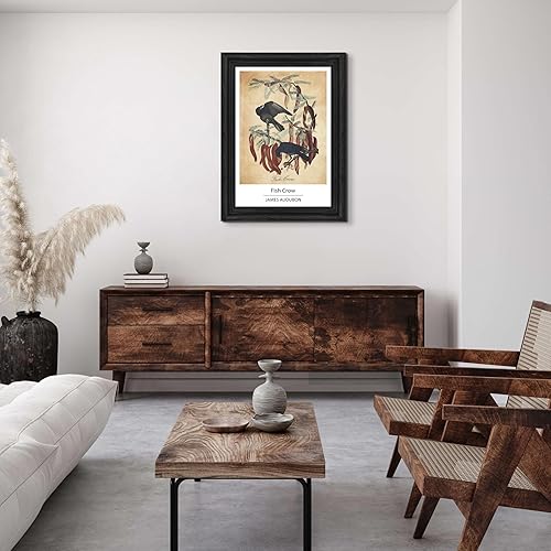 Vista 270 de Towee Bunting by James Audubon - Marco biselado negro de 12 x 16 pulgadas, decoración artística enmarcada para pared, reproducción de pinturas