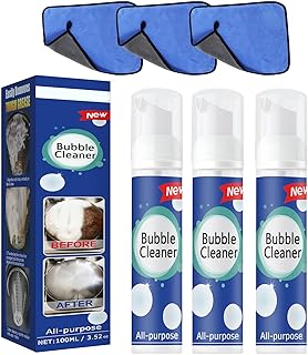Beedac Bubble Cleaner, Bubble Cleaner All-Purpose Rinse-Free Cleaning Spray, Foaming Heavy Oil Stain Cleaner, Foam Cleaner All Purpose Heavy Duty, Kitchen Deep Cleaning Spray (3 Pcs)