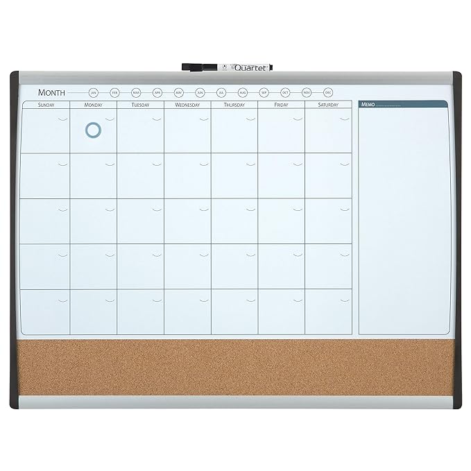 Quartet Arc Frame Combination Planner Board, Whiteboard Combo