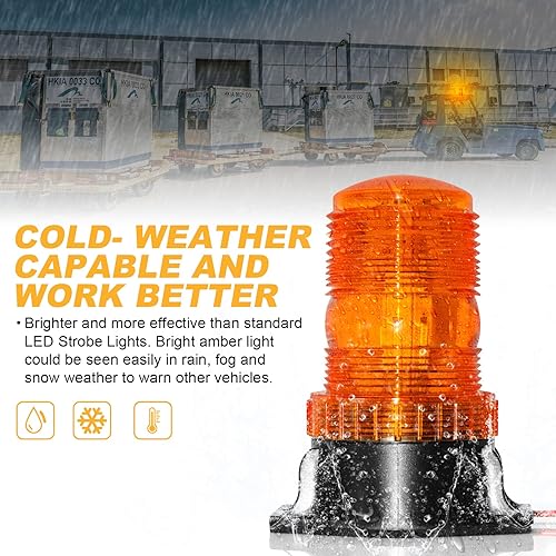 Miniatura 4 de eTzone Luz estroboscópica de 30 LED ámbar para carretilla elevadora, 30 W, luz de faro de seguridad para techo de vehículos de 10-110 V, cuatrimoto,