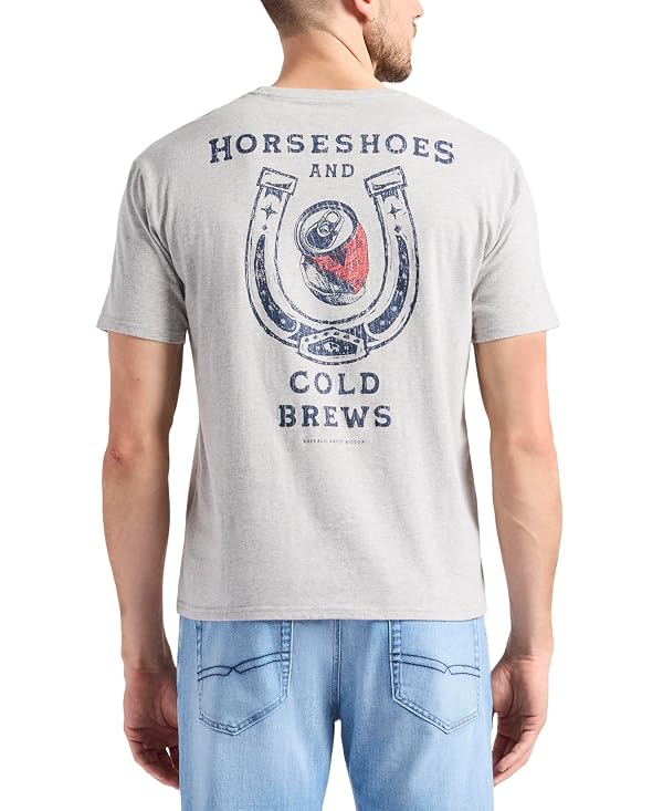 Buffalo David Bitton Men's Short Sleeve Cocktail Drink Graphic Tee, Horseshoes Old Brews, XX-Large by Buffalo David Bitton - Used condition - US$11.97
