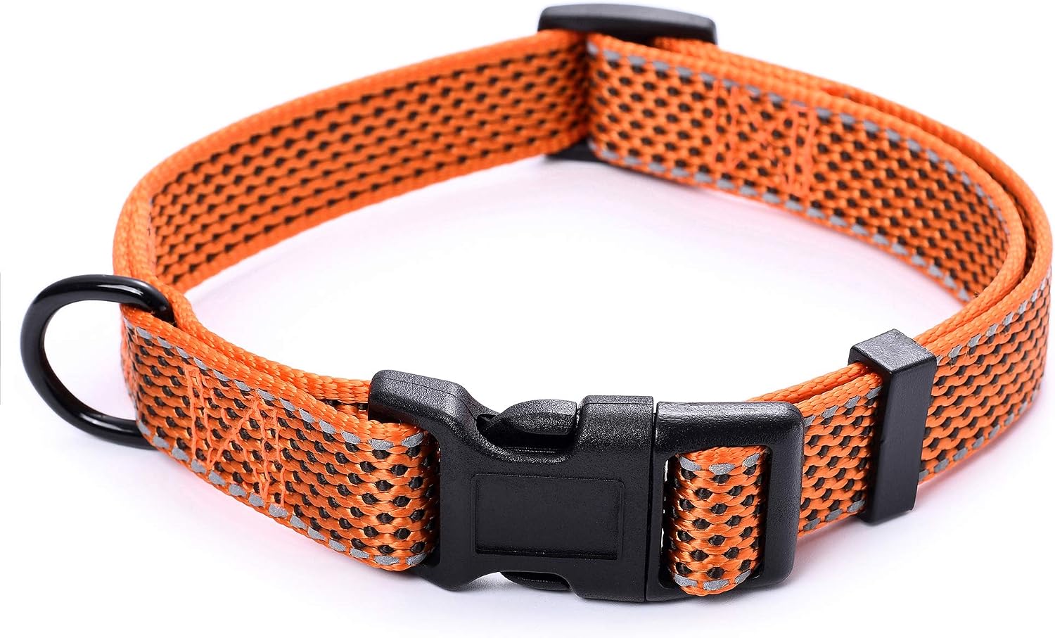 Mile High Life | Reflective Dog Collar | Small Dog Collar | Medium Dog Collar | Large Dog Collar(Orange Large Neck 15"-19" -55 lb)