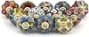 Craft Trade Assorted Multicolored Door Cabinet Knobs for Dresser Drawer Vintage Closet Ceramic Knob Colorful Pull Handles Cupboard Wardrobe Knobs for Kitchen Furniture Home Décor - Pack of 12