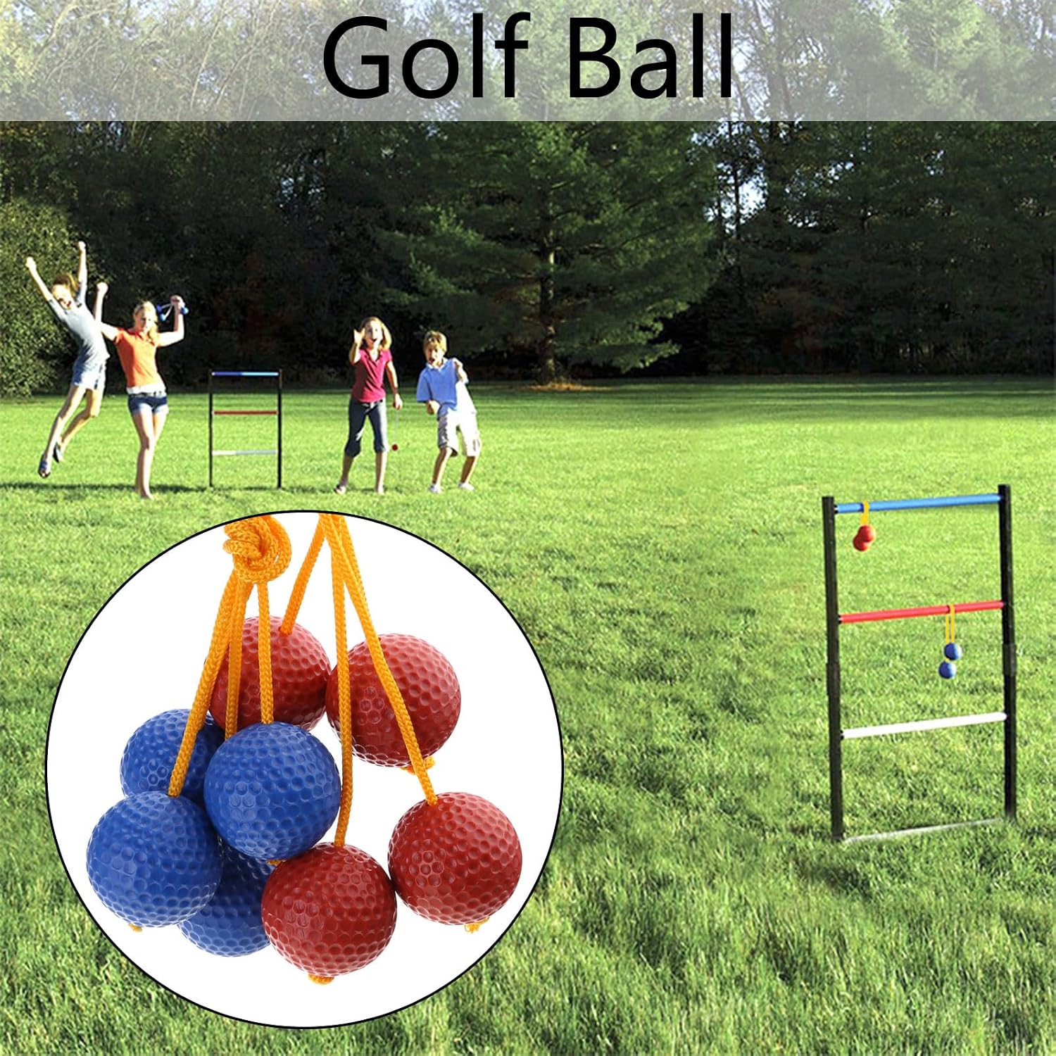 4Pcs Ladders Ball Replacement Toss Game Outdoor Hard Golf Training for Golf 2 Blue 2 Redness