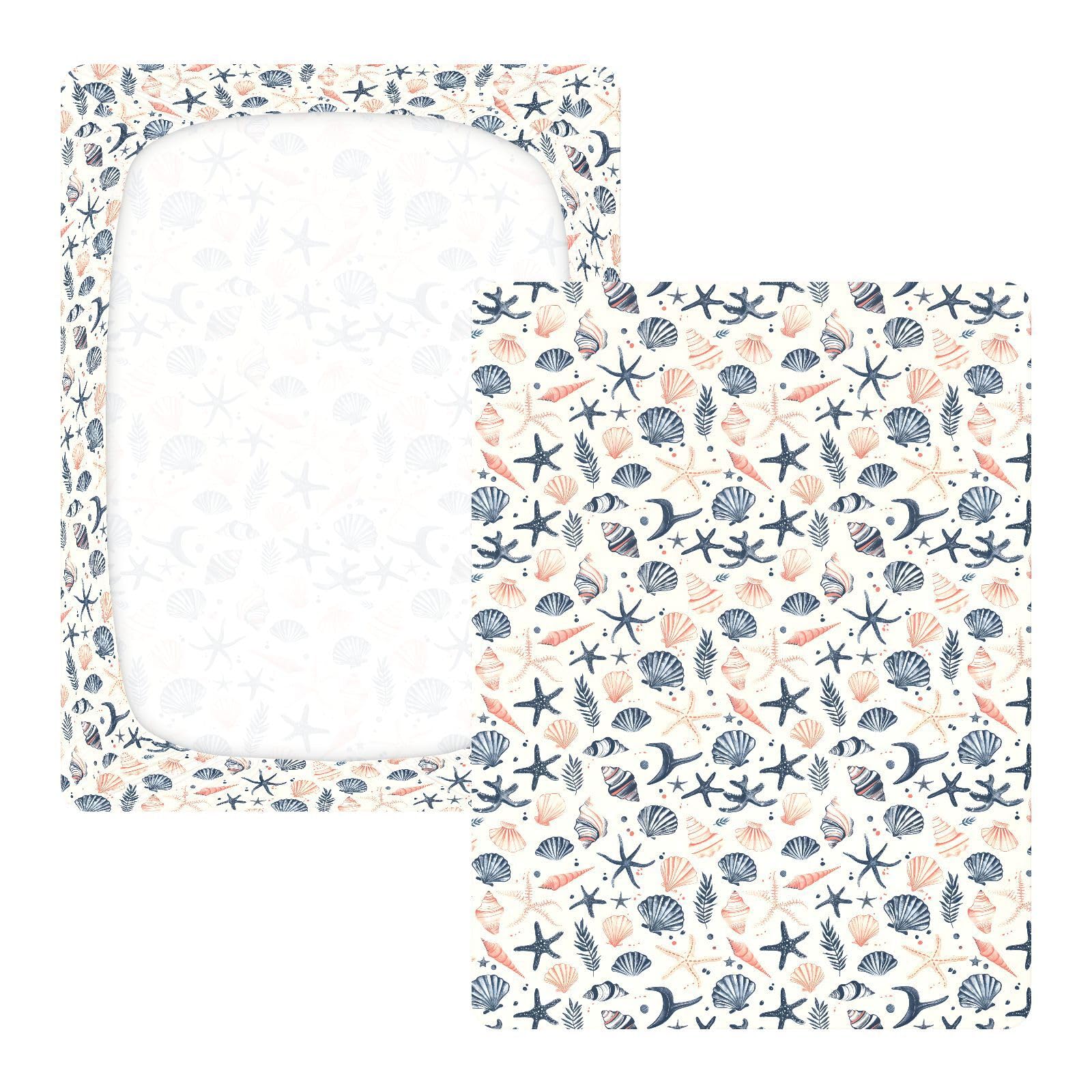 Sea Shells D Drap-housse pour berceau de bébé garçon et fille 71,1 x 132,1 cm