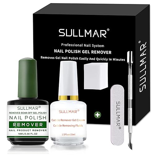 SULLMAR Removedor de esmalte de uñas para uñas de 1 a 3 minutos, removedor de gel fácil y rápido para uñas, removedor de esmalte de uñas de gel