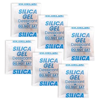 50PCS 2g Silica Gel Packets, Moisture Absorbers Desiccant Packs for Storage, Clothes, Shoes, Electronics, 3D Printer Filament, Jewelry, Spices, Safes, Tools